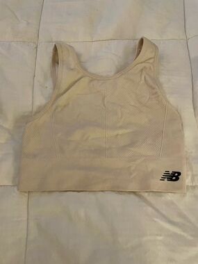 New Balance Soft Cream Ribbed Sports Bra